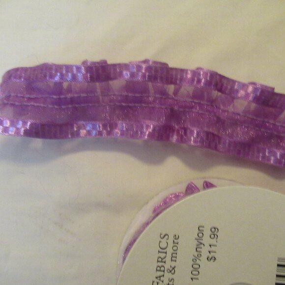 HANCOCK 2-layer gathered ribbon purple 3yds - Picture 2 of 3